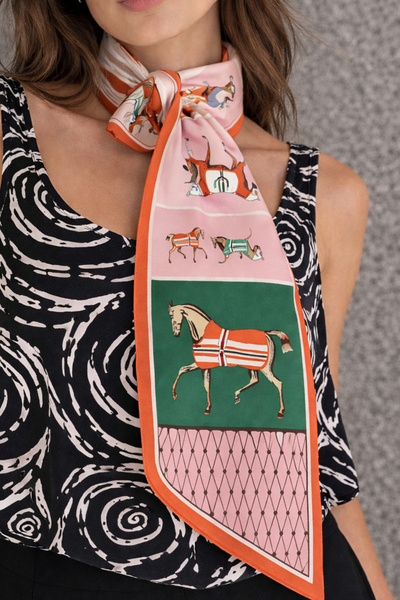 tarzınısec اختر ستايلك الخاص: رويال آت منقوش ربطة عنق / وشاح / فولار برتقالي ...