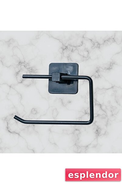 esplendor حامل ورق التواليت المعدني الأسود غير القابل للصدأ ذاتي اللصق بدون غطاء