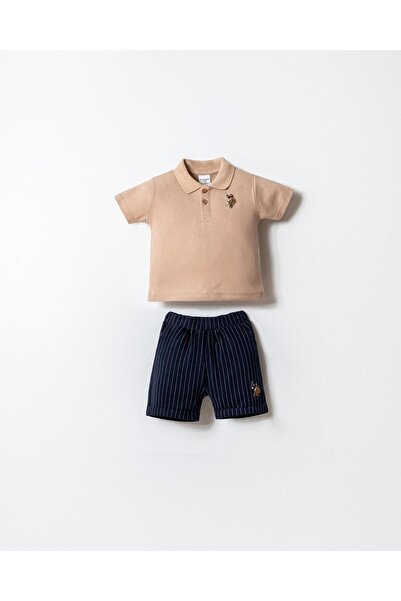 U.S. Polo Assn. طقم تي شيرت وشورت بياقة بولو للأولاد الصغار، 100% قطن - قميص ...