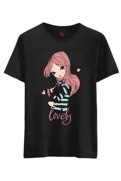 Rabona Fashion Tiny Fashion – Girl & Cat Printed Kids' T-Shirt