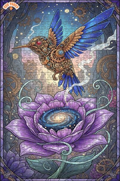 Esranın Dünyası لغز فني بالألوان المائية على شكل زهرة الكون مع طائر، 500 قطعة...