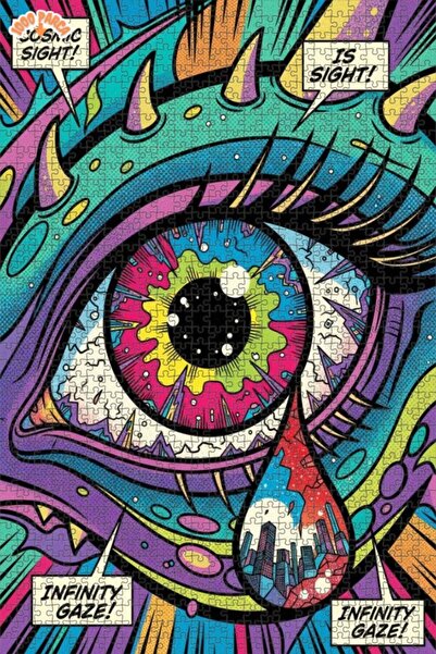 Esranın Dünyası Cosmic Eye Universe Watercolor Look Double-Layer Framed Woode...