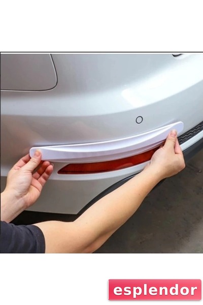 esplendor Car Bumper Protector Carbon Patterned White