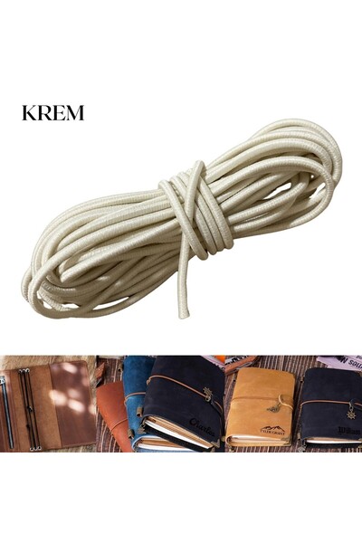 ipekbazaar خيط مطاطي دائري 3 مم، طول 2 متر، لتثبيت غلاف دفتر الملاحظات، والهو...