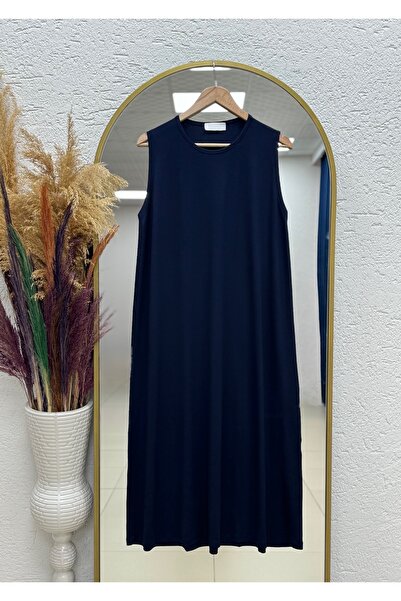 MİHRA STORE Cemile Дълго бельо без ръкави-NA07 Тъмносиньо