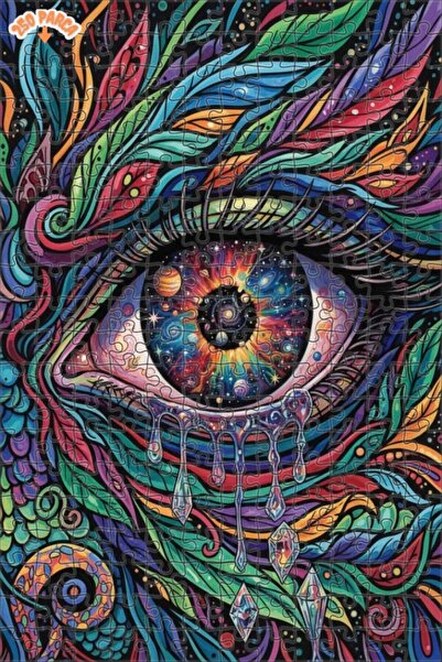 Esranın Dünyası Eye of the Universe Oil Painting Lookalike Double-Layer Frame...