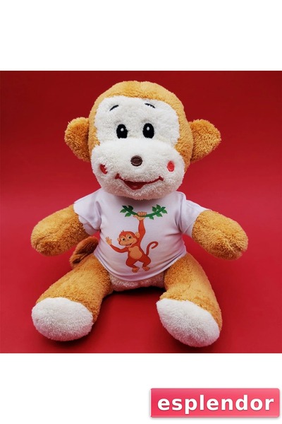 esplendor تي شيرت لطيف قرد قطيفة