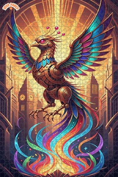 Esranın Dünyası Mechanical Phoenix Art Double Layer Framed Wooden Puzzle 1000...