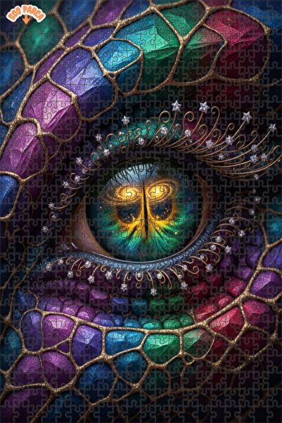 Esranın Dünyası Dragon Eye Colorful Crystal-Looking Digital Double-Layer Fram...