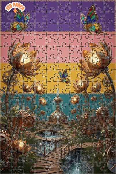 Esranın Dünyası Steam Adventure Garden Oil Painting Lookalike Double-Layer Fr...