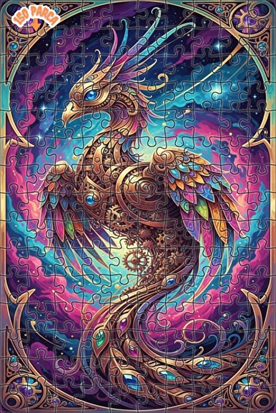 Esranın Dünyası لغز خشبي فني على شكل طائر الفينيق الميكانيكي مع رذاذ البخار 1...