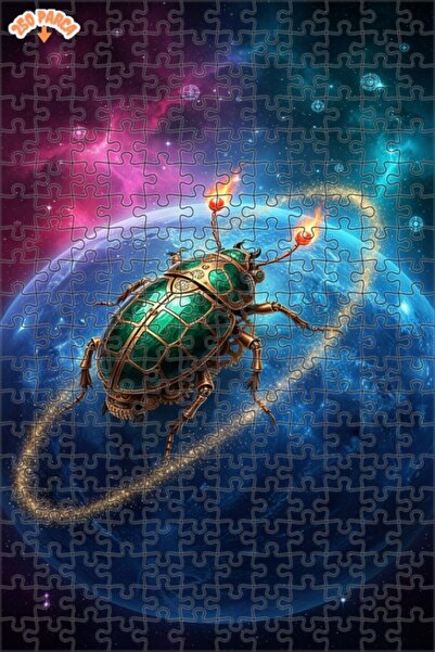 Esranın Dünyası Steampunk Insect Space Adventure Double-Layer Framed Wooden P...