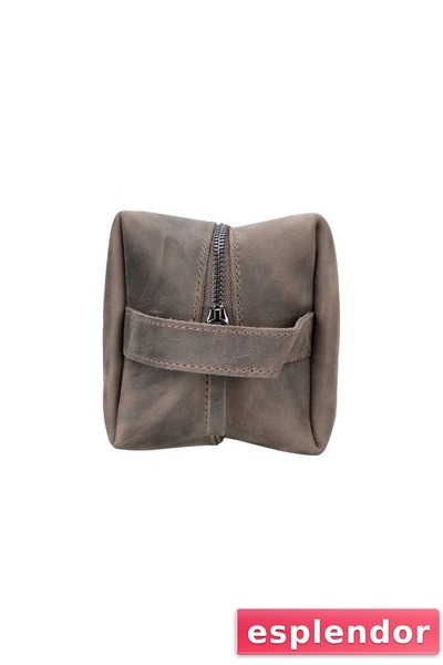 esplendor حقيبة جلدية للعناية والسفر، مقاس XL، بني داكن عتيق