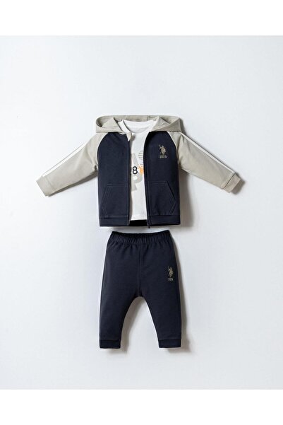 U.S. Polo Assn. يو إس بولو أسن طقم علوي وسفلي للأطفال الأولاد مكون من 3 قطع 1...