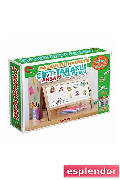 esplendor 2243 لوح كتابة خشبي مغناطيسي مزدوج الجوانب لسطح المكتب -Diytoy