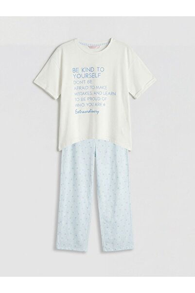 LC Waikiki Crew Neck Printed Women's Pajamas Set