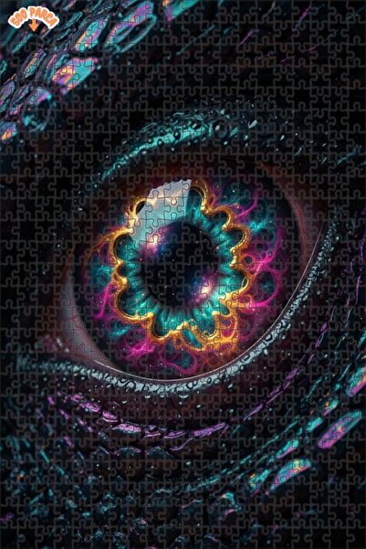 Esranın Dünyası Eye of the Universe Oil Painting Lookalike Double-Layer Frame...