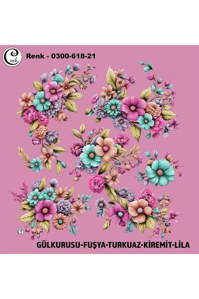 Cenk Desenli Oyalık Yazma - 0300-618