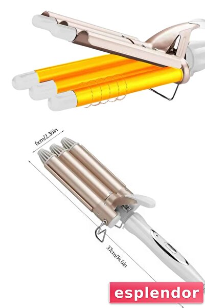 esplendor ملقط واج من الجيل الجديد لتصفيف الشعر بطلاء سيراميك عالي الحرارة وت...