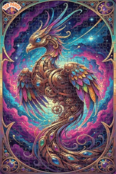 Esranın Dünyası لغز خشبي فني على شكل طائر الفينيق الميكانيكي مع رذاذ البخار 2...