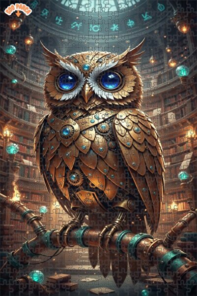 Esranın Dünyası Steampunk Owl Mechanical Wonders Double Decker Framed Wooden ...