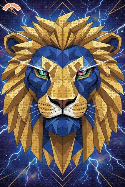 Esranın Dünyası The Lion King's Dazzling Energy Geometric Double-Layer Framed...