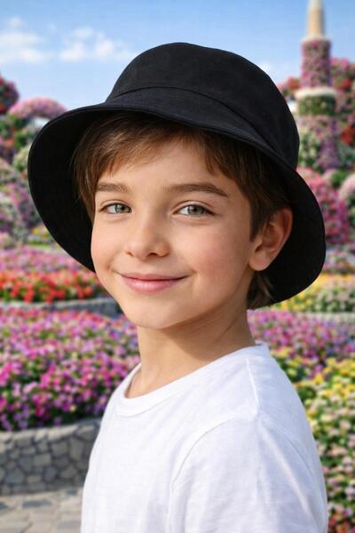 MARBERRY Μαύρο ανδρικό καπέλο Bucket Βαμβάκι τεμαχίων