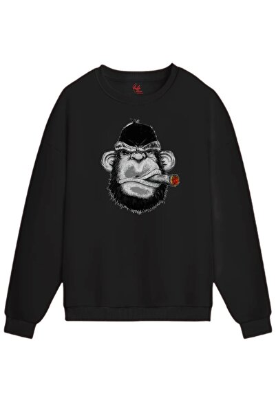 Rabona Fashion Mahalle's Elder Gorilla Design Sweatshirt / Hoodie (Optional)