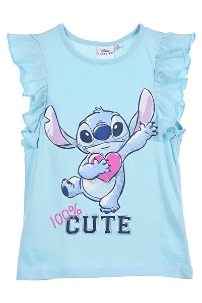 Lilo & Stitch Βαμβάκι κοντομάνικο μπλουζάκι με βολάν, χαριτωμένο 128 CM 8 ετώ...