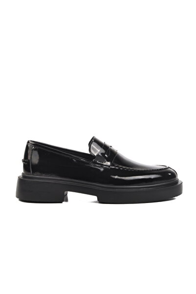 Aspor Black Patent Leather Genuine Leather Men's Loafers