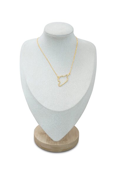 Ramaria Atelier قلادة ذهبية مزينة بخريطة الأردن