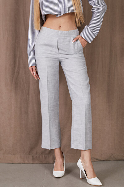 zenne Elastic Waist Trousers Gray