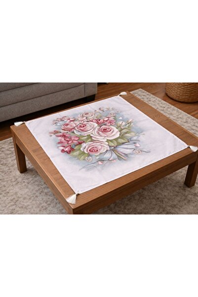 Yeshome Collection Carla Loren-18 95X95 Goblen Coffee Table and Fiskos Cover