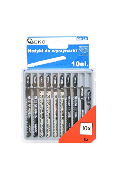 GEKO SET OF 10 BLADES FOR JIGSAW - HCS STEEL, T-HANDLE -