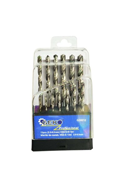 GEKO SET 13 BURGHIE HSS PENTRU METAL, 2-8 MM – PRINDERE CILINDRICA, VARF 135°