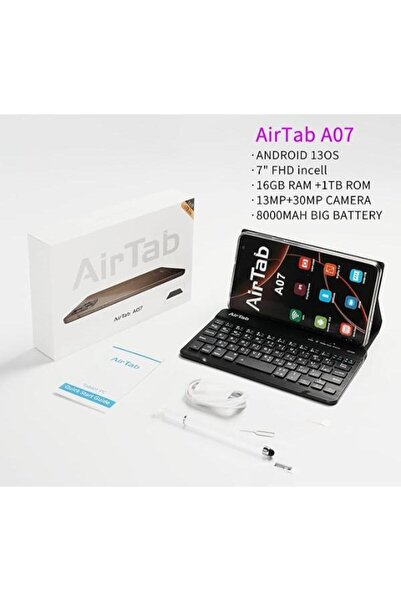 AİRTAB A07 Tablet, Android 13OS, 7 Inch FHD Display, 16GB RAM, 1TB ROM
