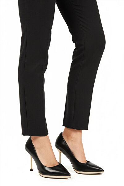 Aspor Black Heeled Women's Evening Dress Shoes