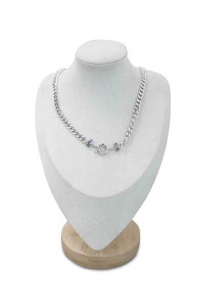 Ramaria Atelier Silver Chunky Chain Necklace with Multicolor Accent