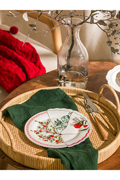 LC Waikiki LCW HOME Karışık Baskılı Porselen Pasta Tabağı 21 Cm