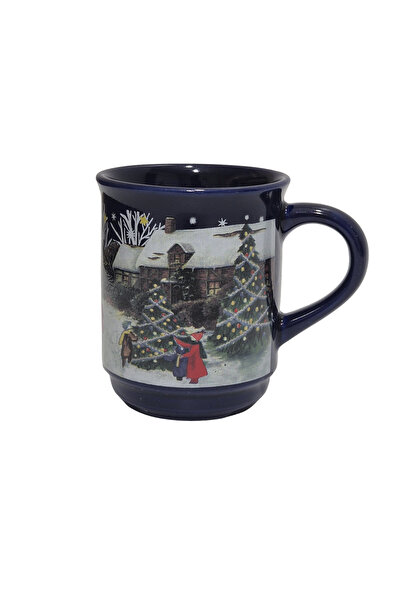Hasyılmaz Vintage Christmas Snowfall Themed Porcelain Mug 9cm 005