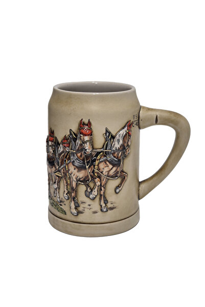 Hasyılmaz Vintage Tankart Embossed Horse Cart Barrel Figured German Ceramic B...