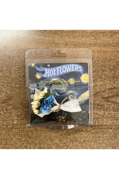 RedBlack Garage HOT FLOWERS AYNALI MİNİ ÇİÇEK BUKETİ KİŞİYE ÖZEL HEDİYE MAVİ