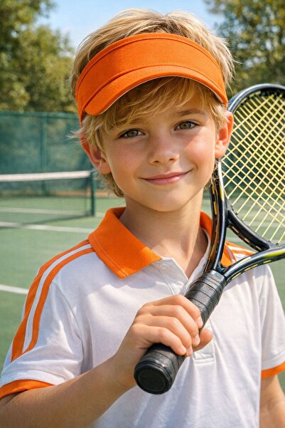 MARBERRY Pălărie portocalie Vizor Tenisci pentru băieți, bumbac piese, 10-18 ani