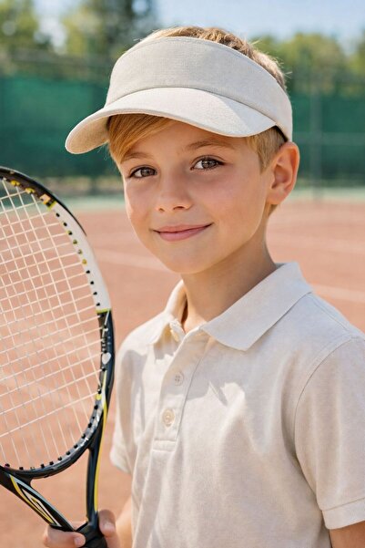 MARBERRY Pălărie pentru băieți Vizor Tenisci, crem, bumbac piese, 10-18 ani