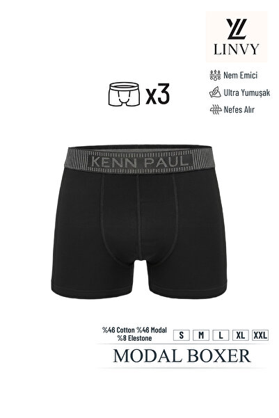 KENN PAUL Erkek Modal Boxer | Ultra Yumuşak, Nefes Alan, Nem Emici, Esnek ve ...