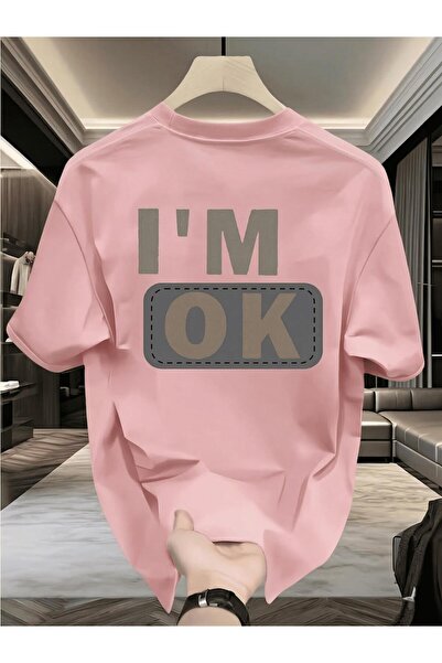 Oksit Unisex "I'M Ok" Printed Oversized Cotton T-Shirt - Special Design Patch...