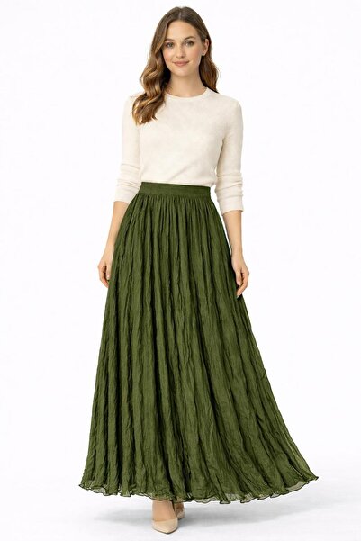 REMİS Khaki Crochet Skirt