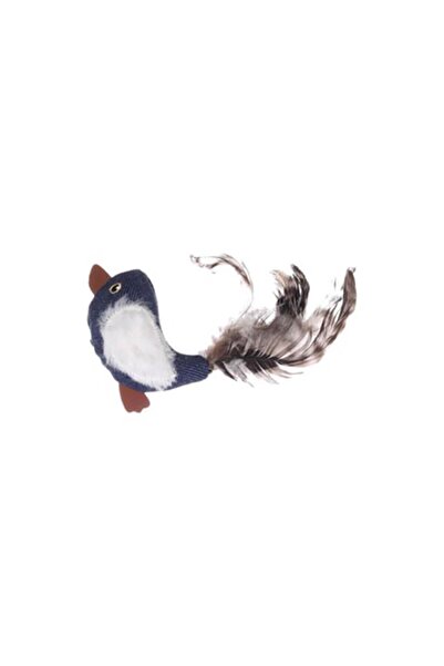 Flamingo Jeany Kot Patterned Catnip Bird Toy/Navy Blue