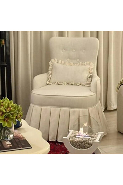 Darif كرسي استرخاء فاخر بتصميم ملكي – أبيض