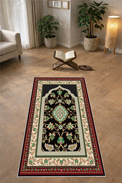Pelura Halı Classic Patterned Digital Print Pcs Non-Slip Washable Prayer Rug